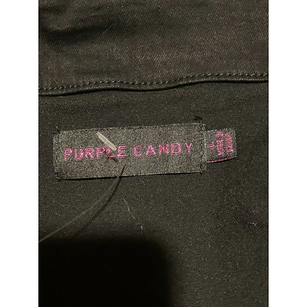 NWT Purple Candy Paint Splatter Cropped Denim Jacket L Rave Psychedelic POCKETS - Picture 11 of 13